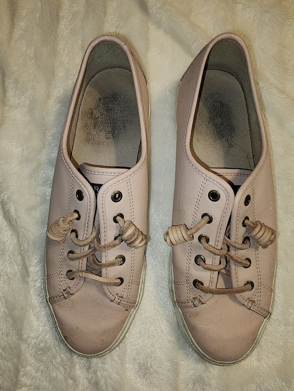 SPERRY Leather Light Pink Boat Shoes